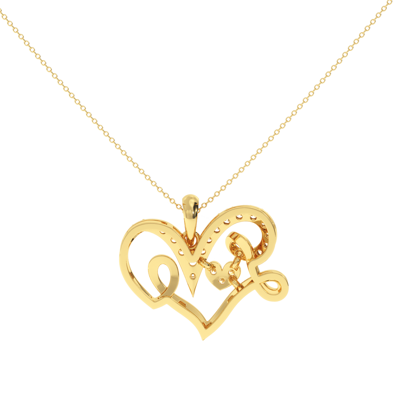 Solitairekart Luxury Heart-Shaped 0.24 Carat Diamond Pendant in Gold