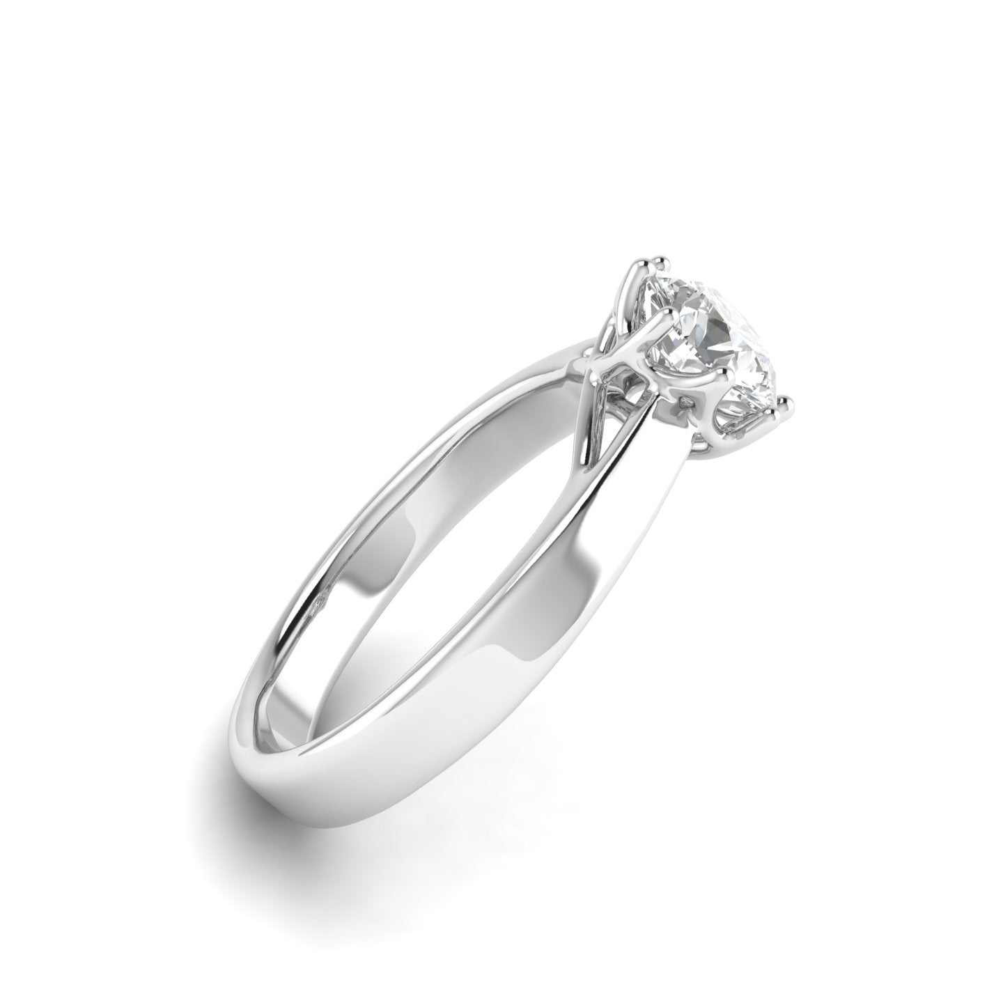 White Gold Studded 1 Carat Lab Grown Diamond Ring-F Color VVS2 Clarity.
