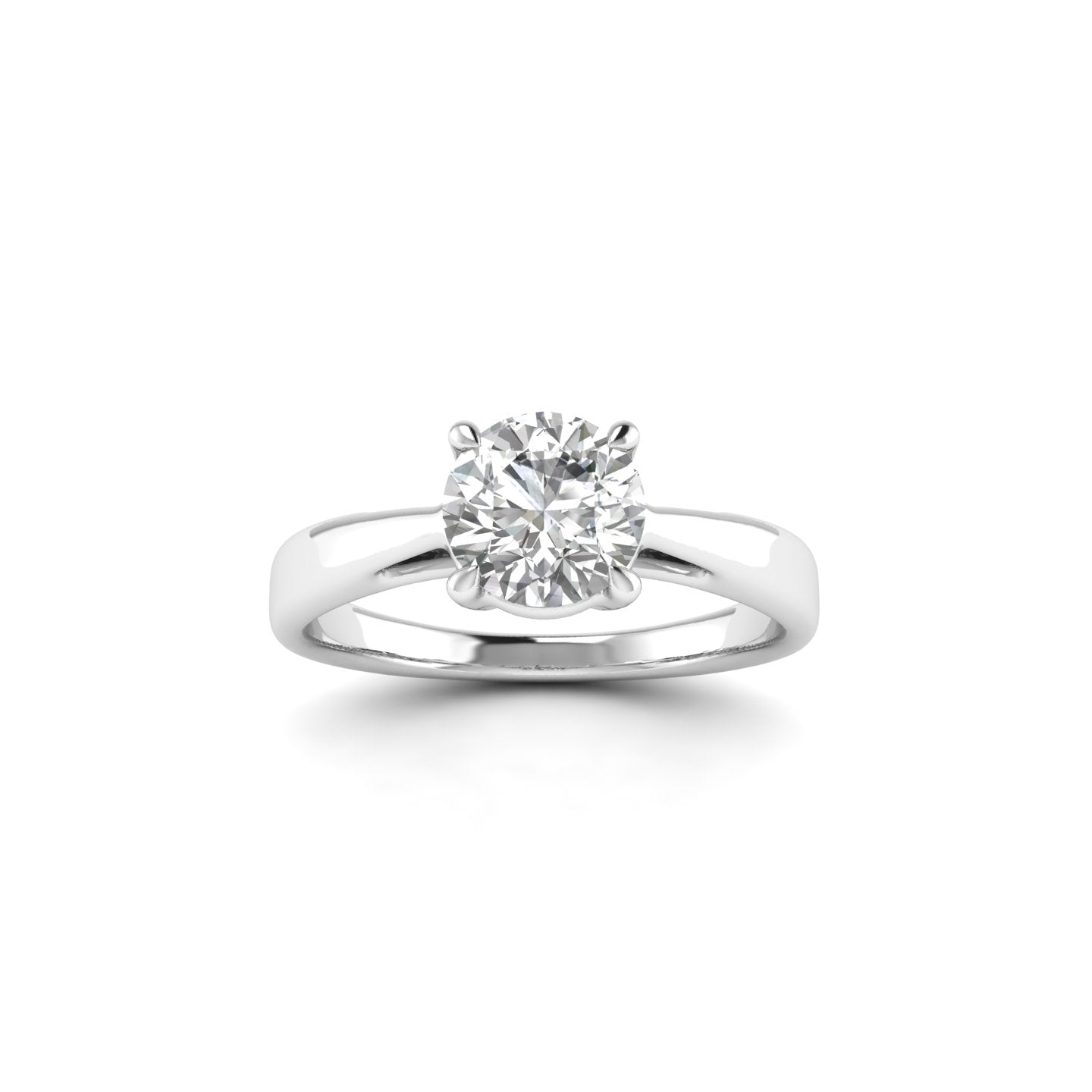 White Gold Studded 1 Carat Lab Grown Diamond Ring-F Color VVS2 Clarity.