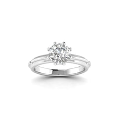White Gold Studded 1 Carat Lab Grown Diamond Ring-E Color VS1 Clarity