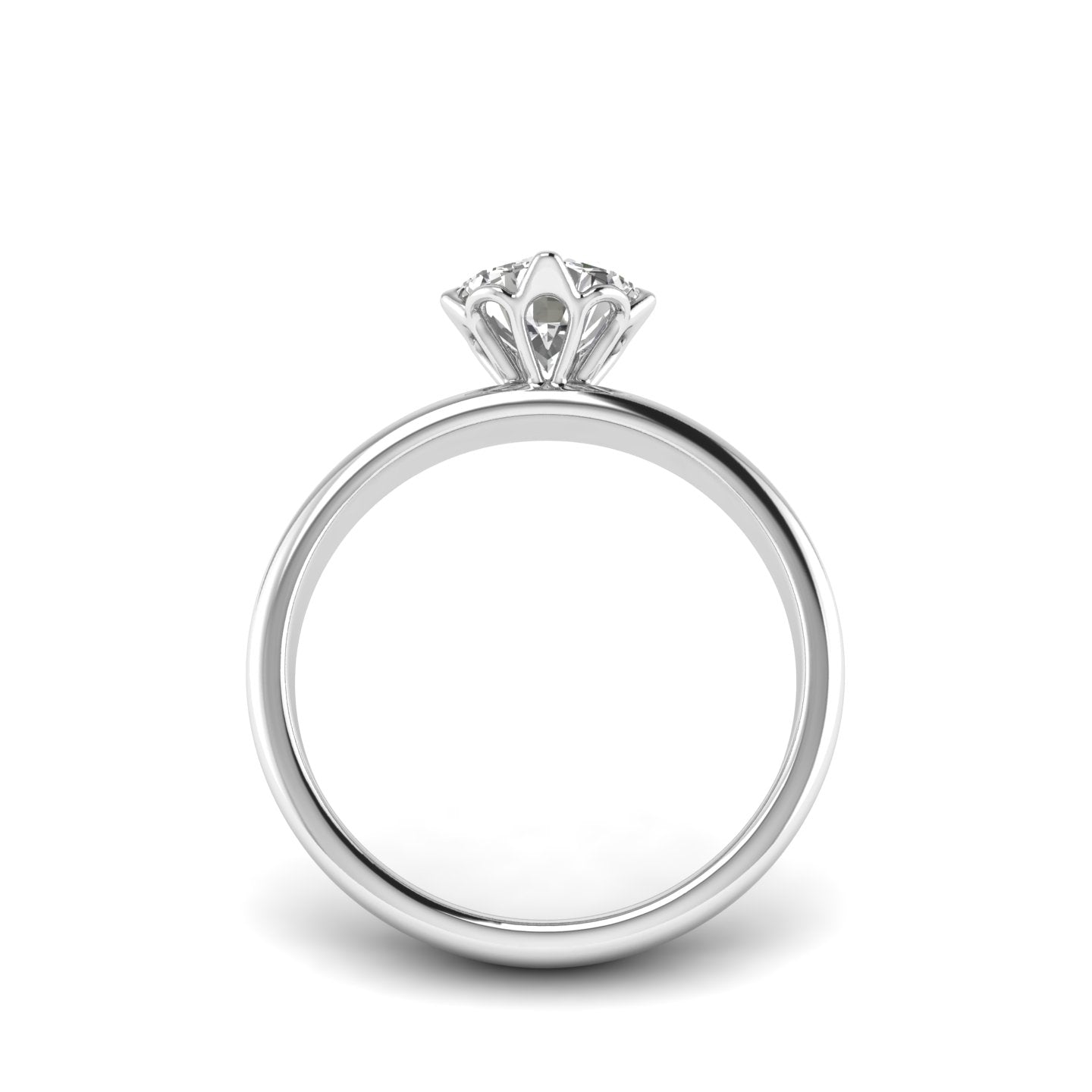 White Gold Studded 1 Carat Lab Grown Diamond Ring-E Color VS1 Clarity.