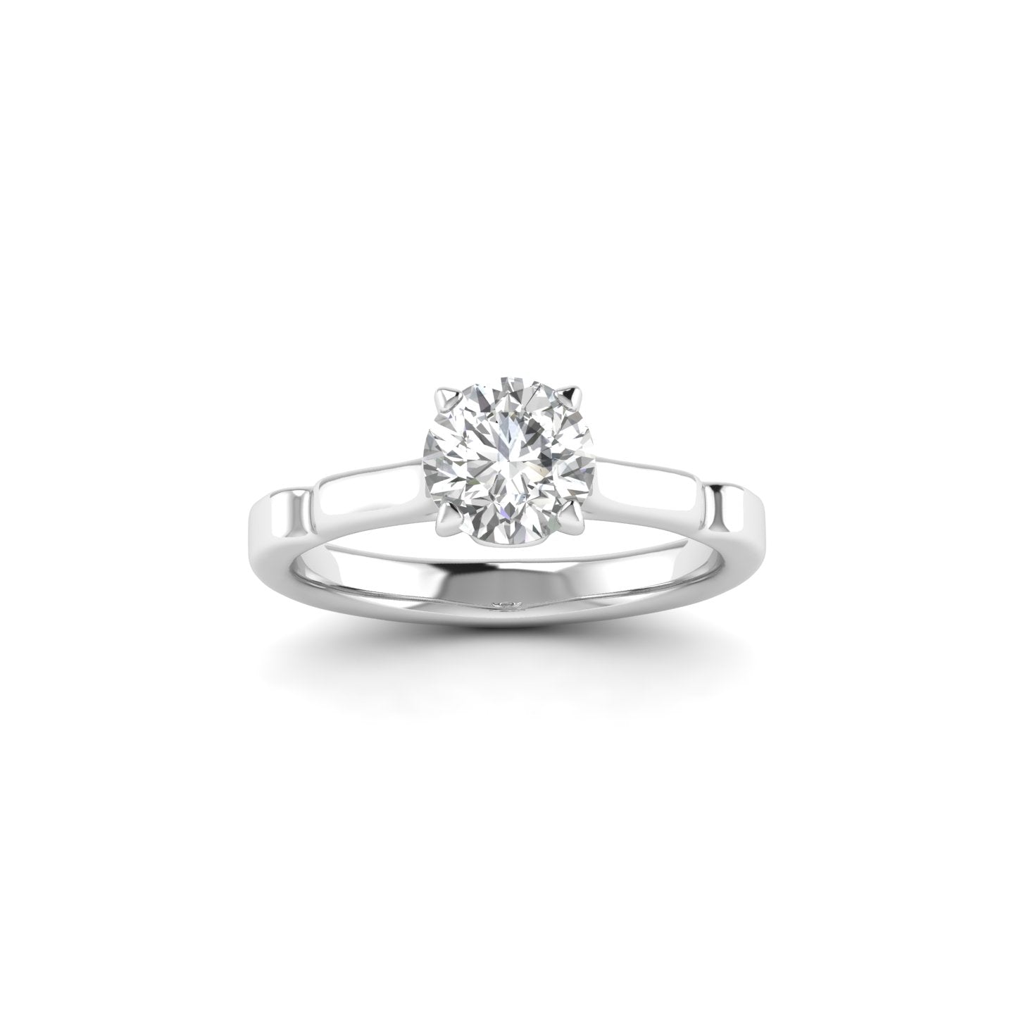 White Gold Studded 1 Carat Lab Grown Diamond Ring-G Color VS2 Clarity.