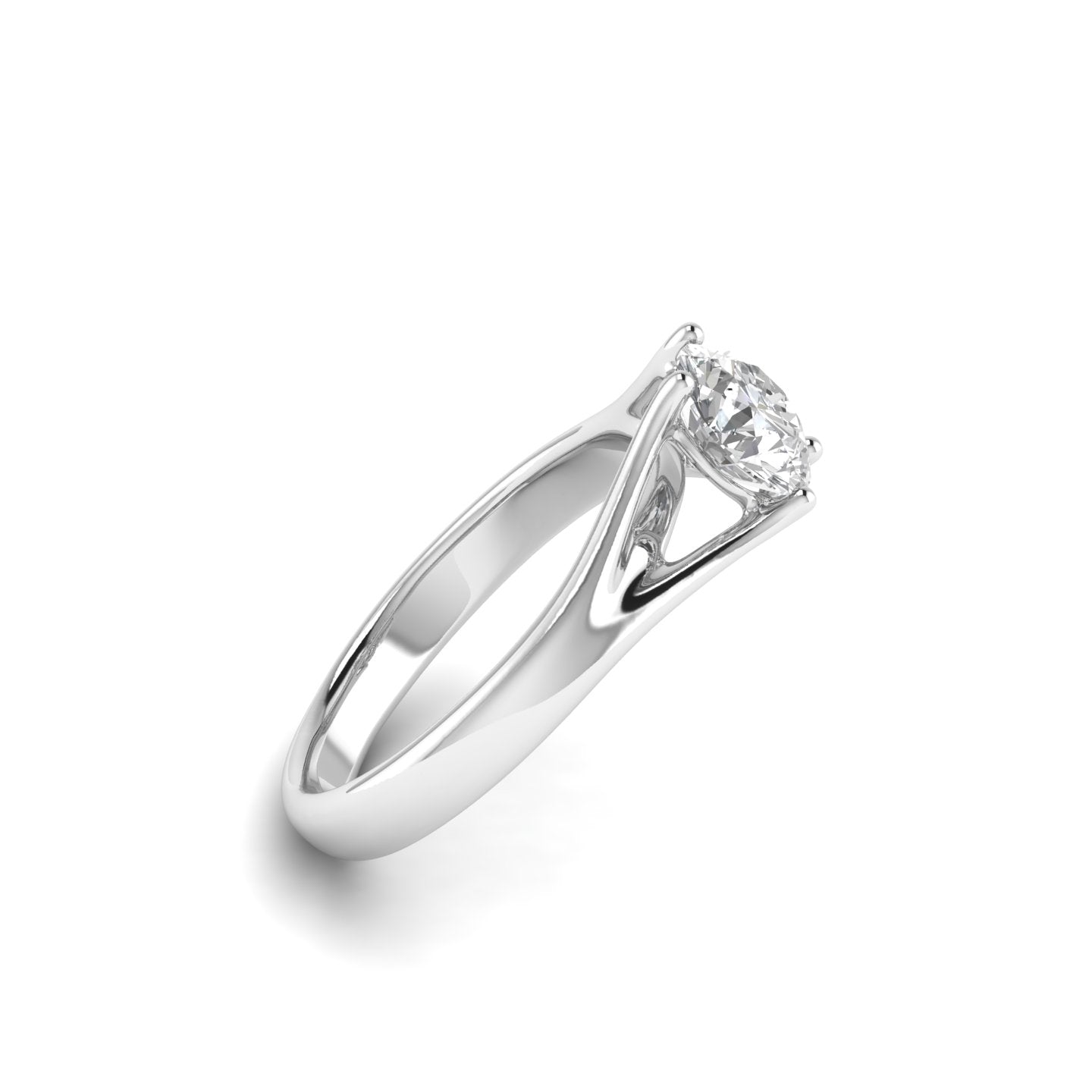 White Gold Studded 1 Carat Lab Grown Diamond Ring-F Color VVS2 Clarity.
