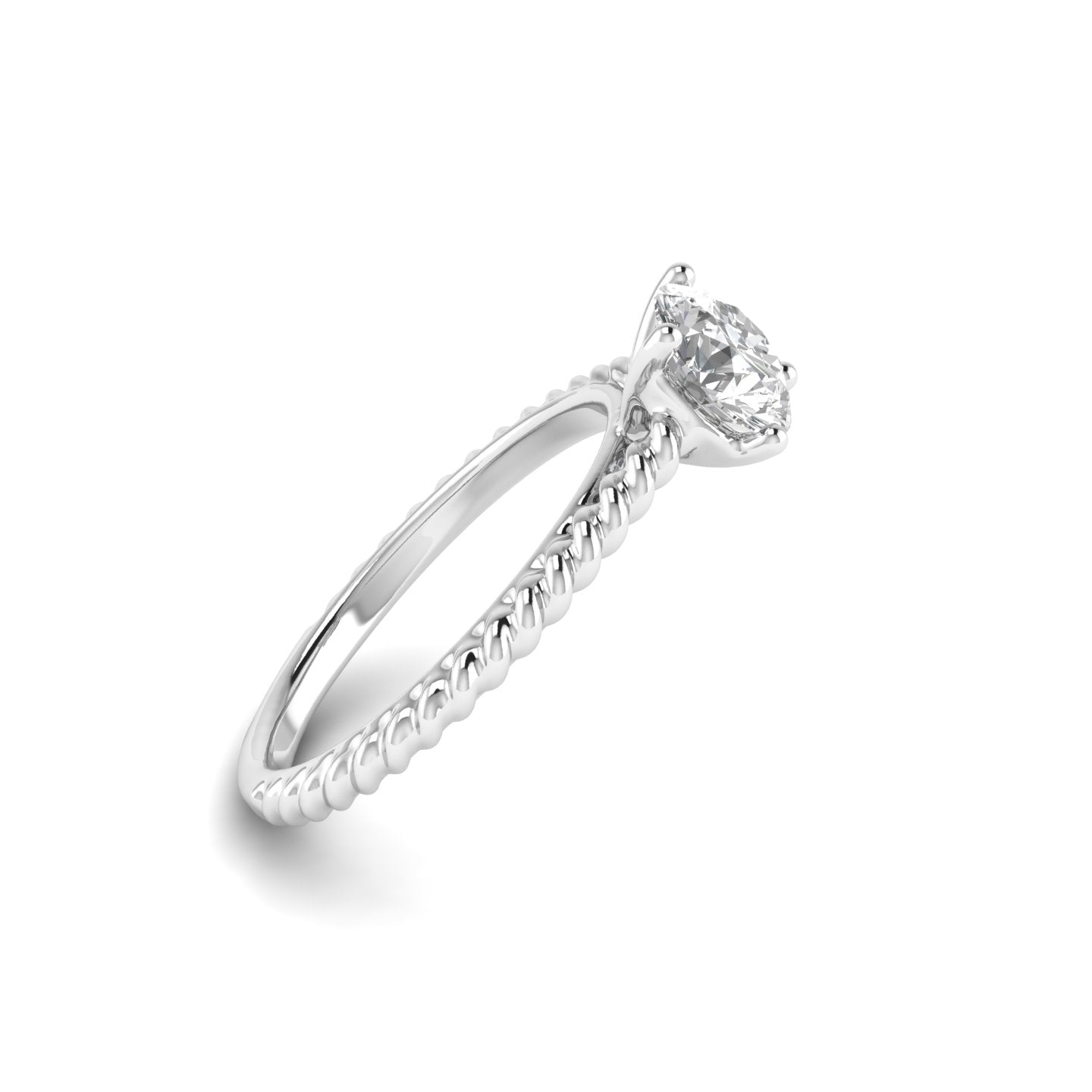 White Gold Studded 1 Carat Lab Grown Diamond Ring-E Color VS1 Clarity.