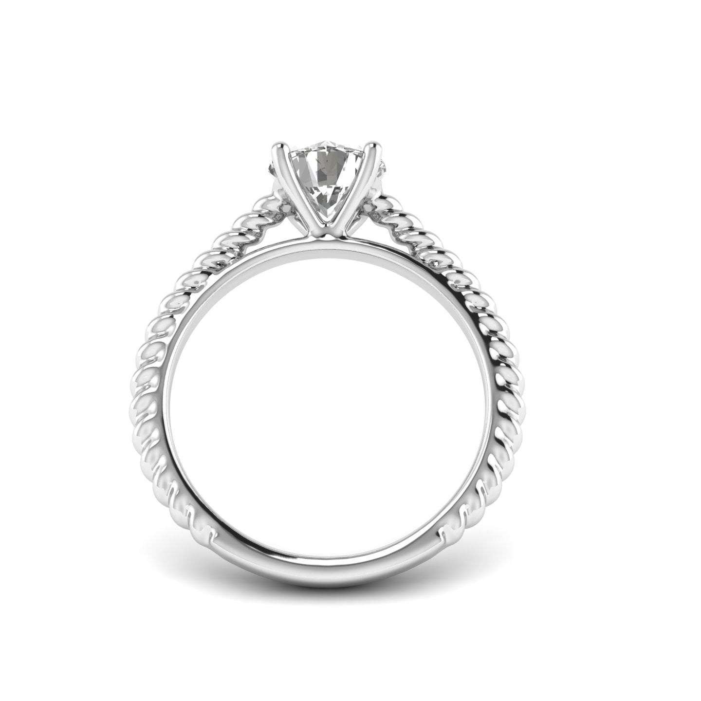 White Gold Studded 1 Carat Lab Grown Diamond Ring-E Color VS1 Clarity.