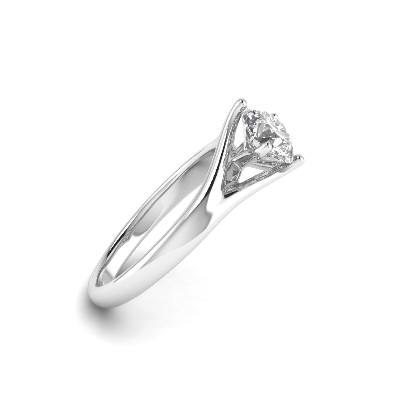 White Gold Studded 1 Carat Lab Grown Diamond Ring-F Color VS1 Clarity.