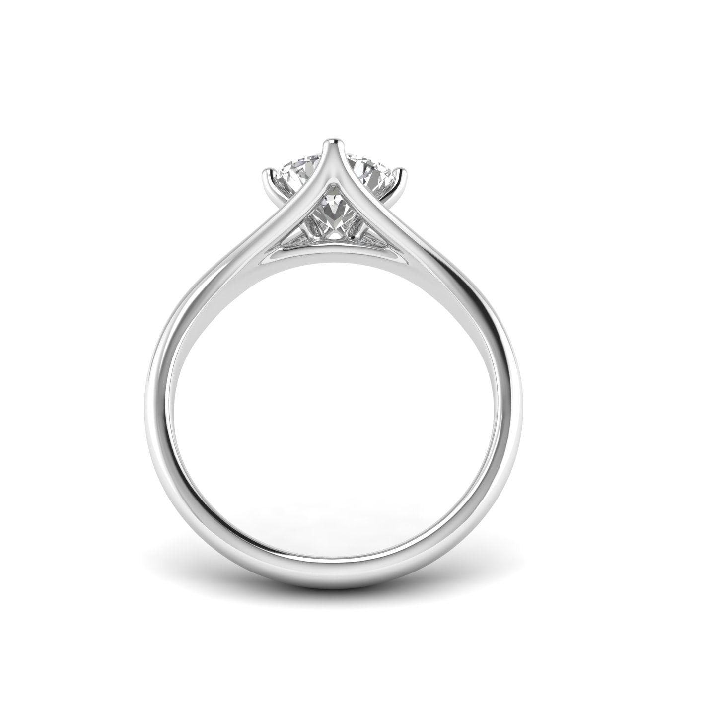 White Gold Studded 1 Carat Lab Grown Diamond Ring-F Color VS1 Clarity.