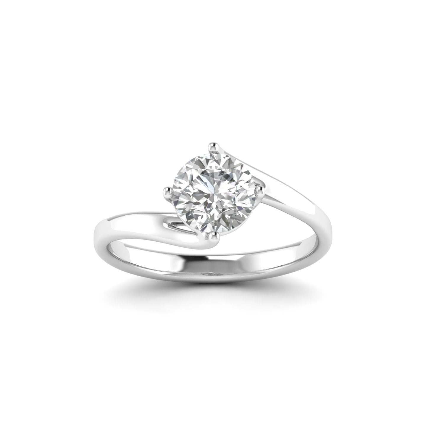 White gold Studded 1 Carat Lab Grown Diamond Ring-F Color VVS2 Clarity.