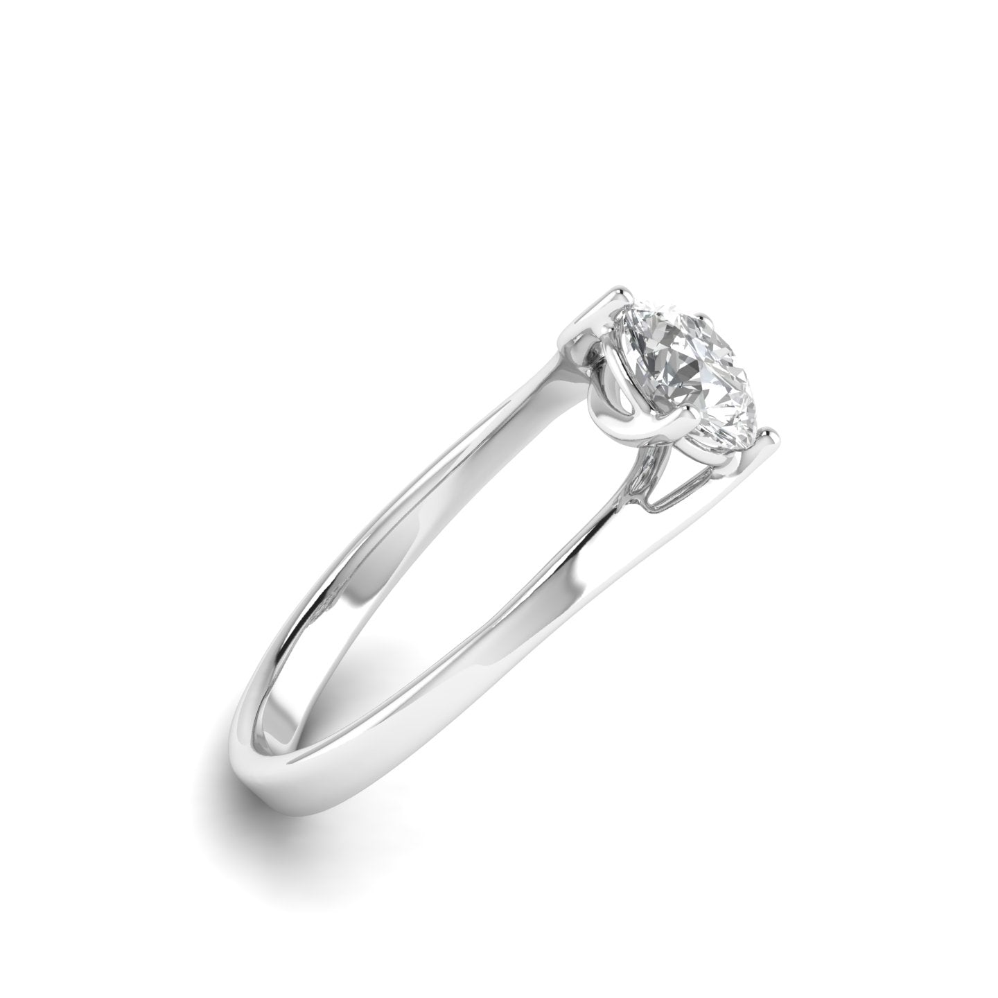 White gold Studded 1 Carat Lab Grown Diamond Ring-F Color VVS2 Clarity.