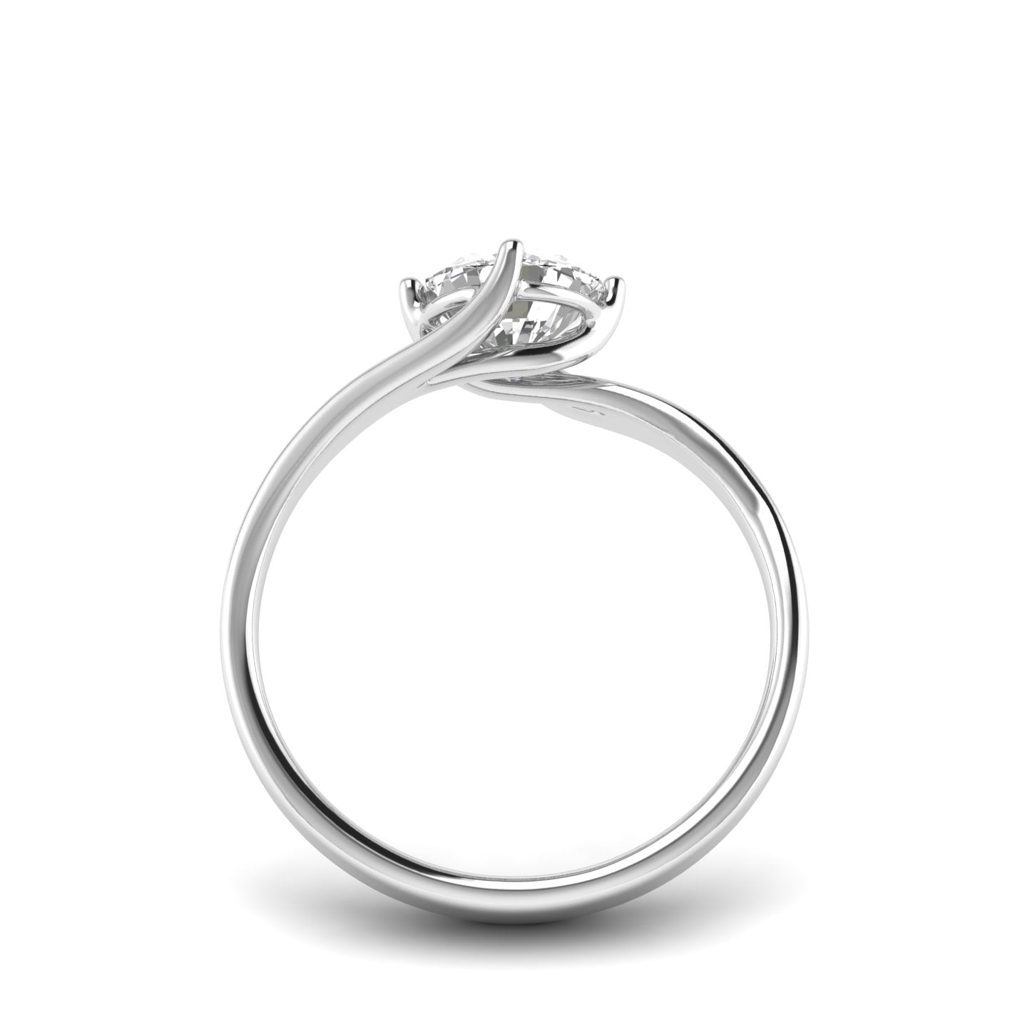 White gold Studded 1 Carat Lab Grown Diamond Ring-F Color VVS2 Clarity.