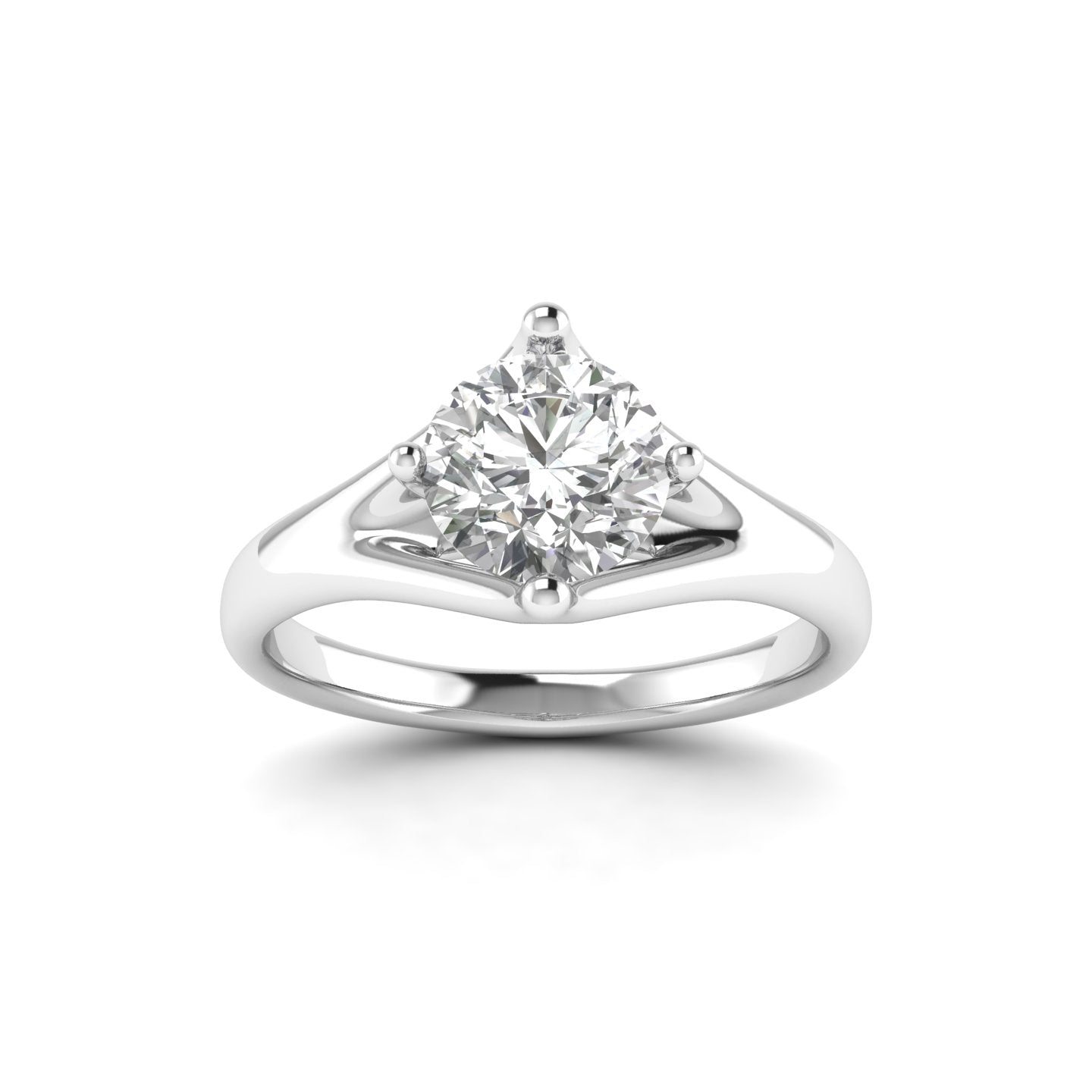 White Gold Studded 1 Carat Lab Grown Diamond Ring-F Color VVS2 Clarity.