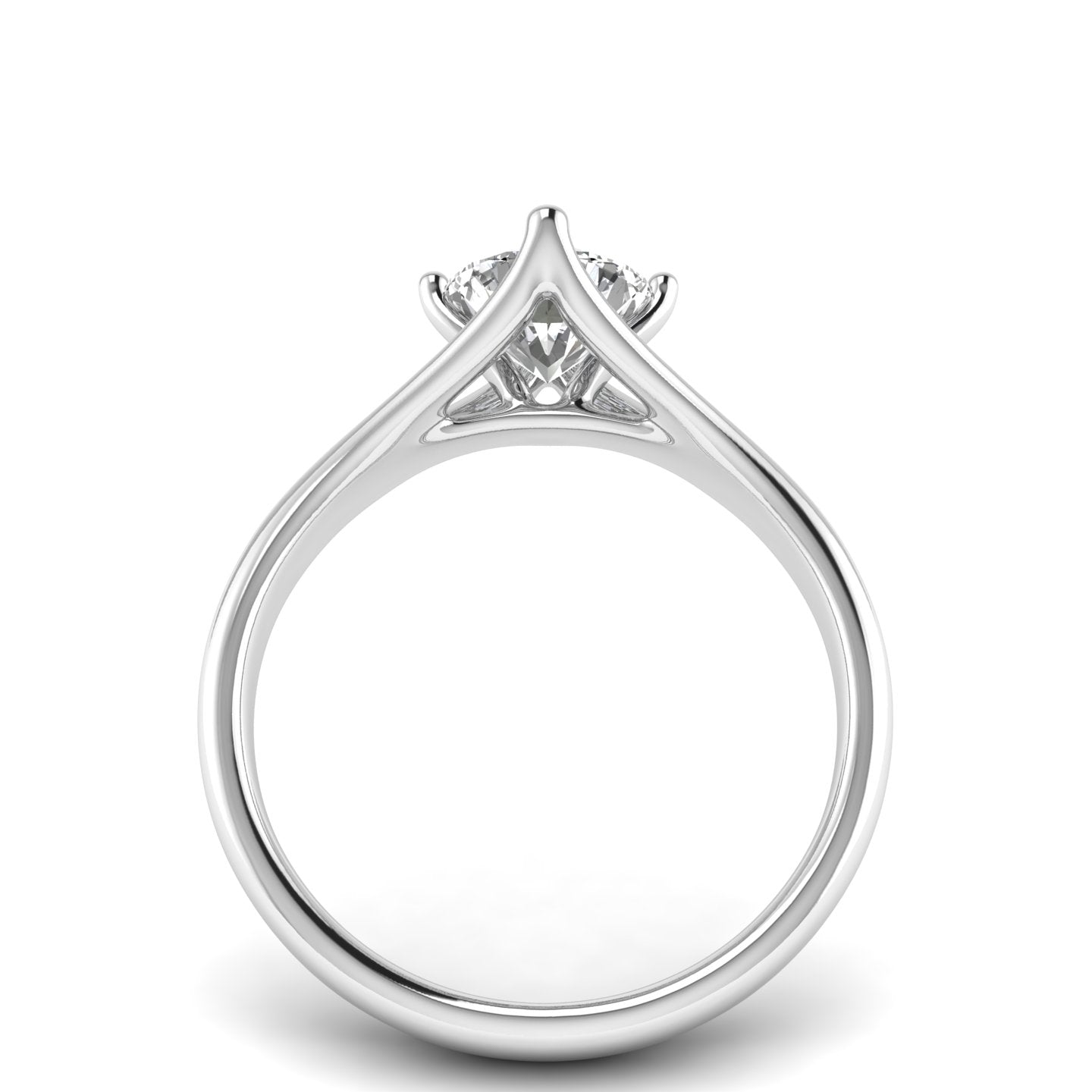 White Gold Studded 1 Carat Lab Grown Diamond Ring-F Color VVS2 Clarity.