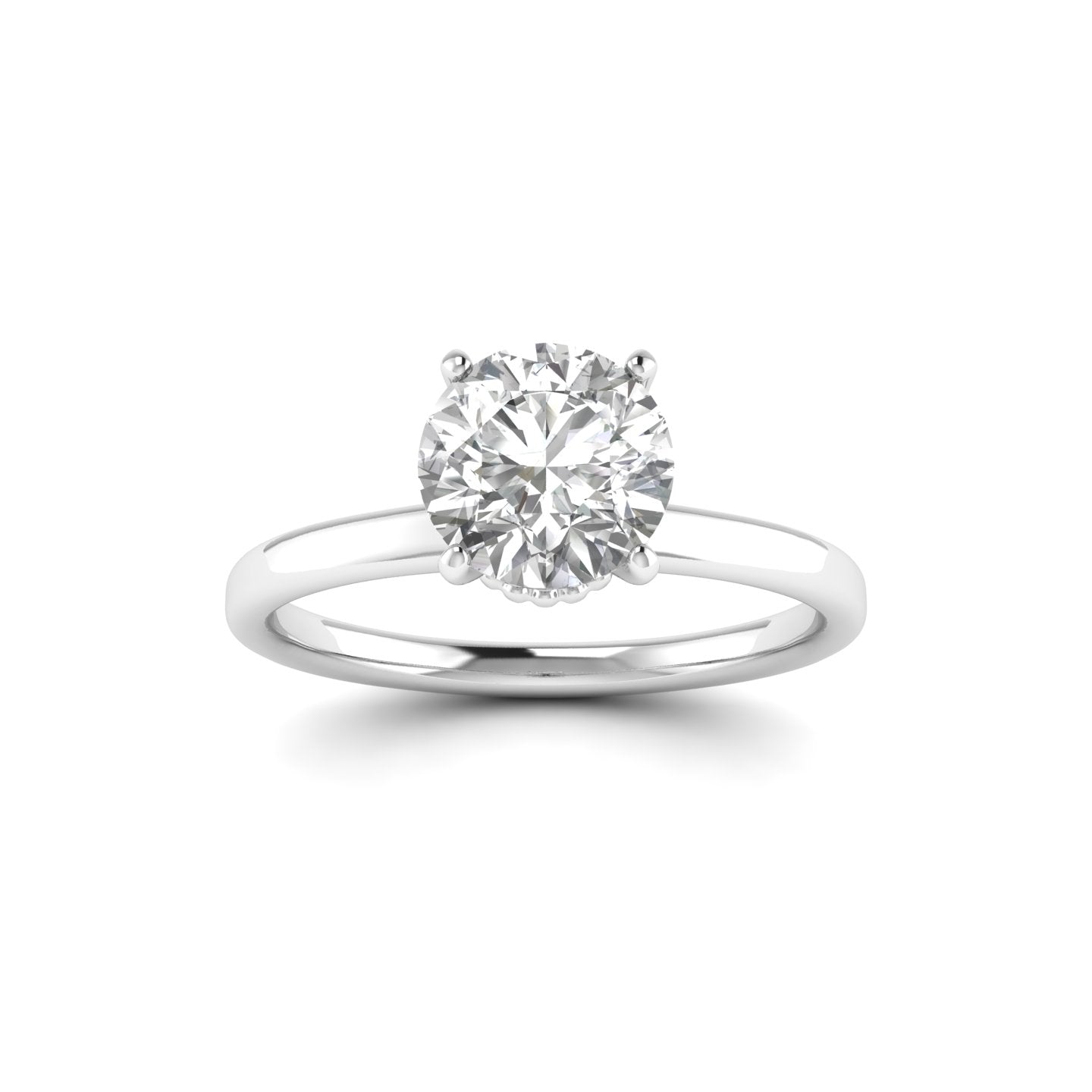 White Gold Studded 1 Carat Lab Grown Diamond Ring-F Color VS1 Clarity.
