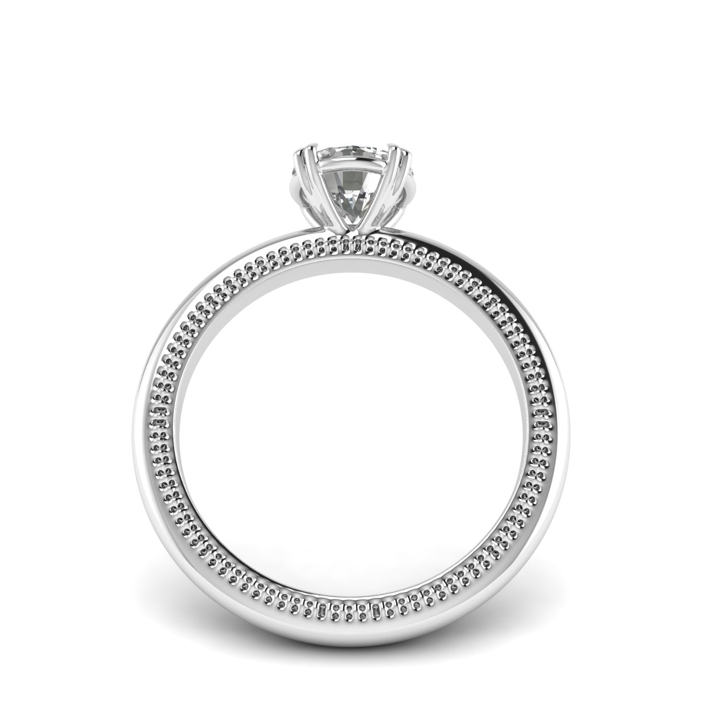 White Gold Studded 1 Carat Lab Grown Diamond Ring-G Color VS1 Clarity.