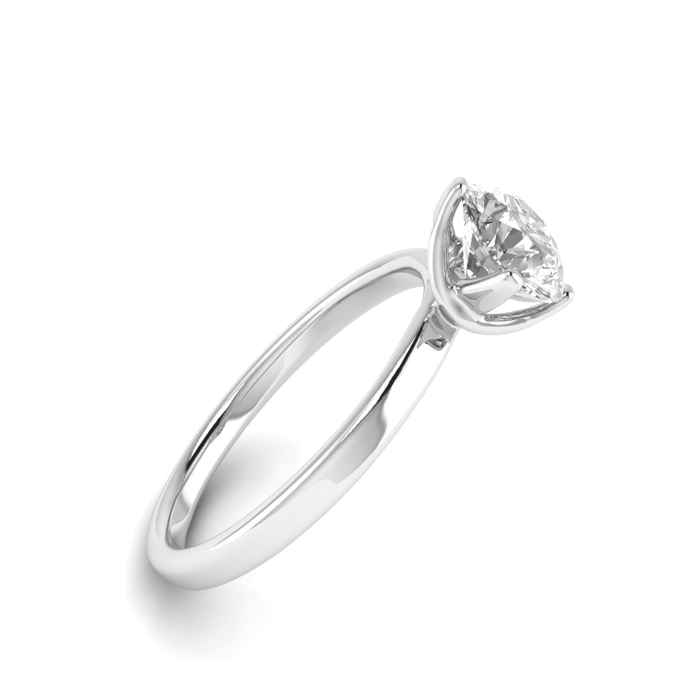 White Gold Studded 1 Carat Lab Grown Diamond Ring-F Color VS1 Clarity.