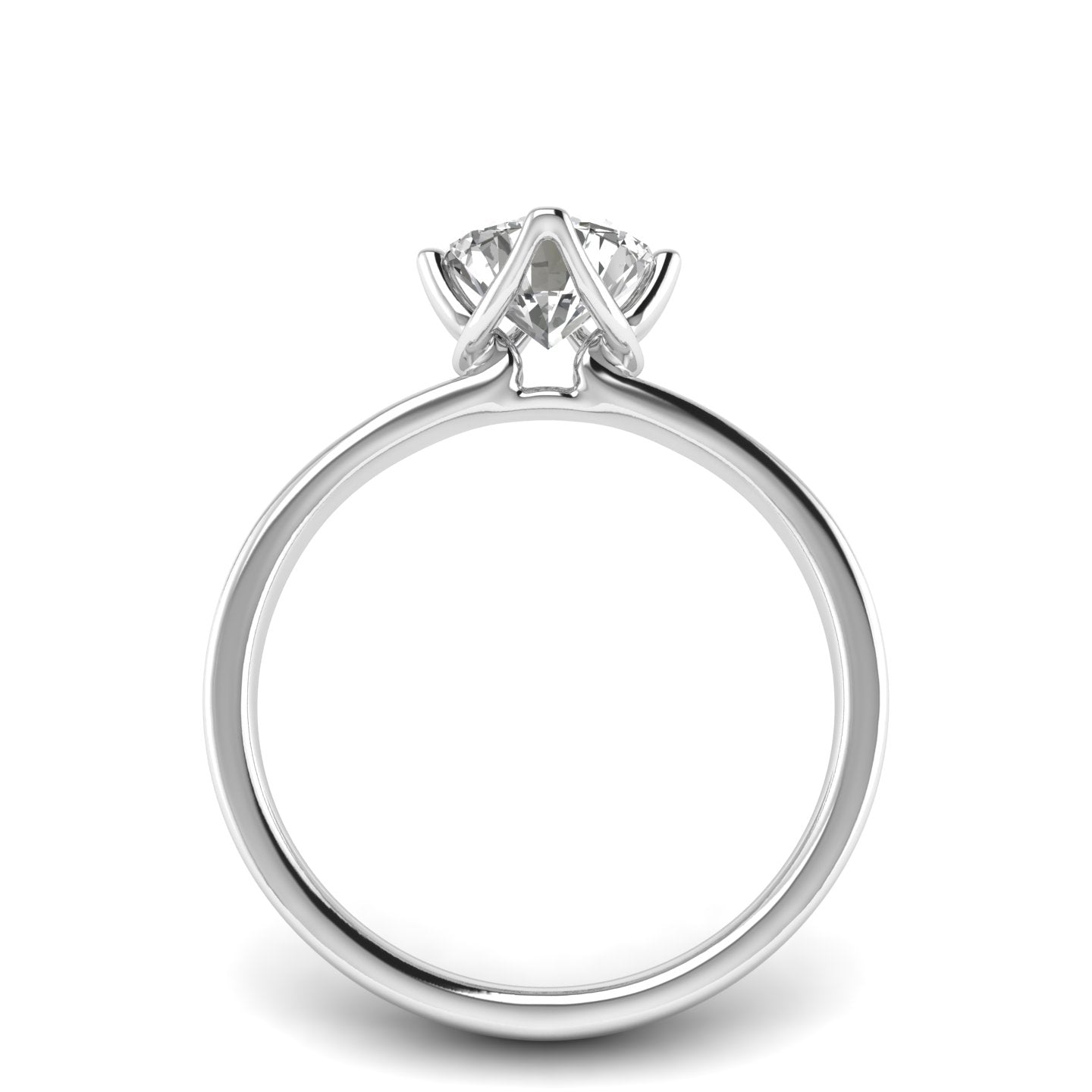 White Gold Studded 1 Carat Lab Grown Diamond Ring-F Color VS1 Clarity.