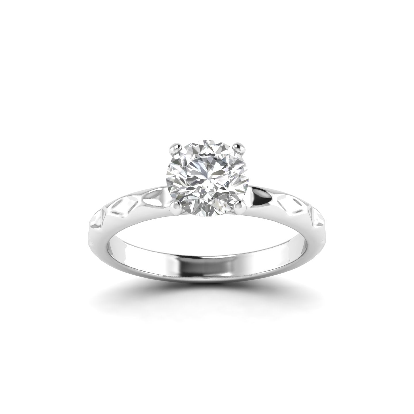 White Gold Studded 1 Carat Lab Grown Diamond Ring-G Color VS1 Clarity.