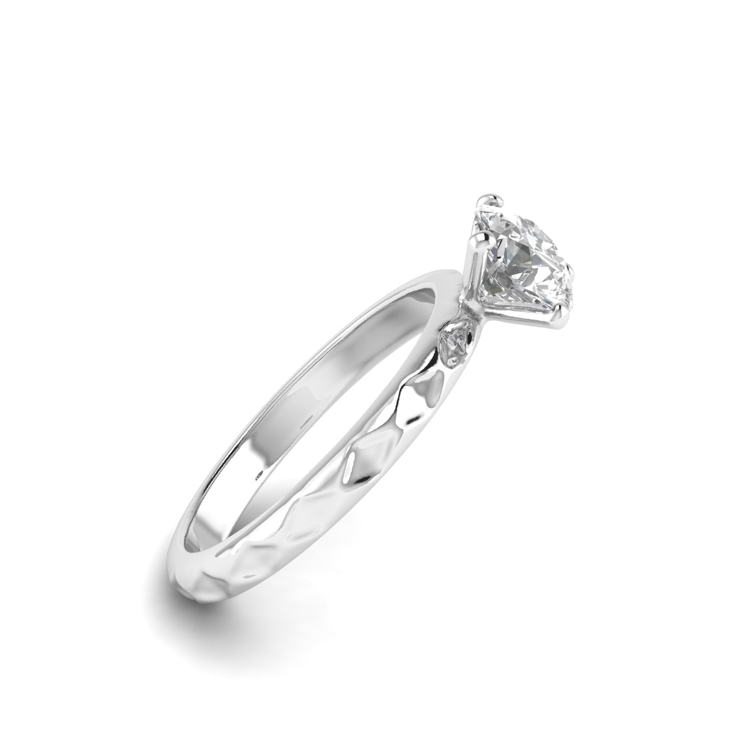 White Gold Studded 1 Carat Lab Grown Diamond Ring-G Color VS1 Clarity.