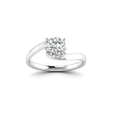 White Gold Studded 1 CARAT Lab Grown Diamond Ring-F Color VVS2 Clarity
