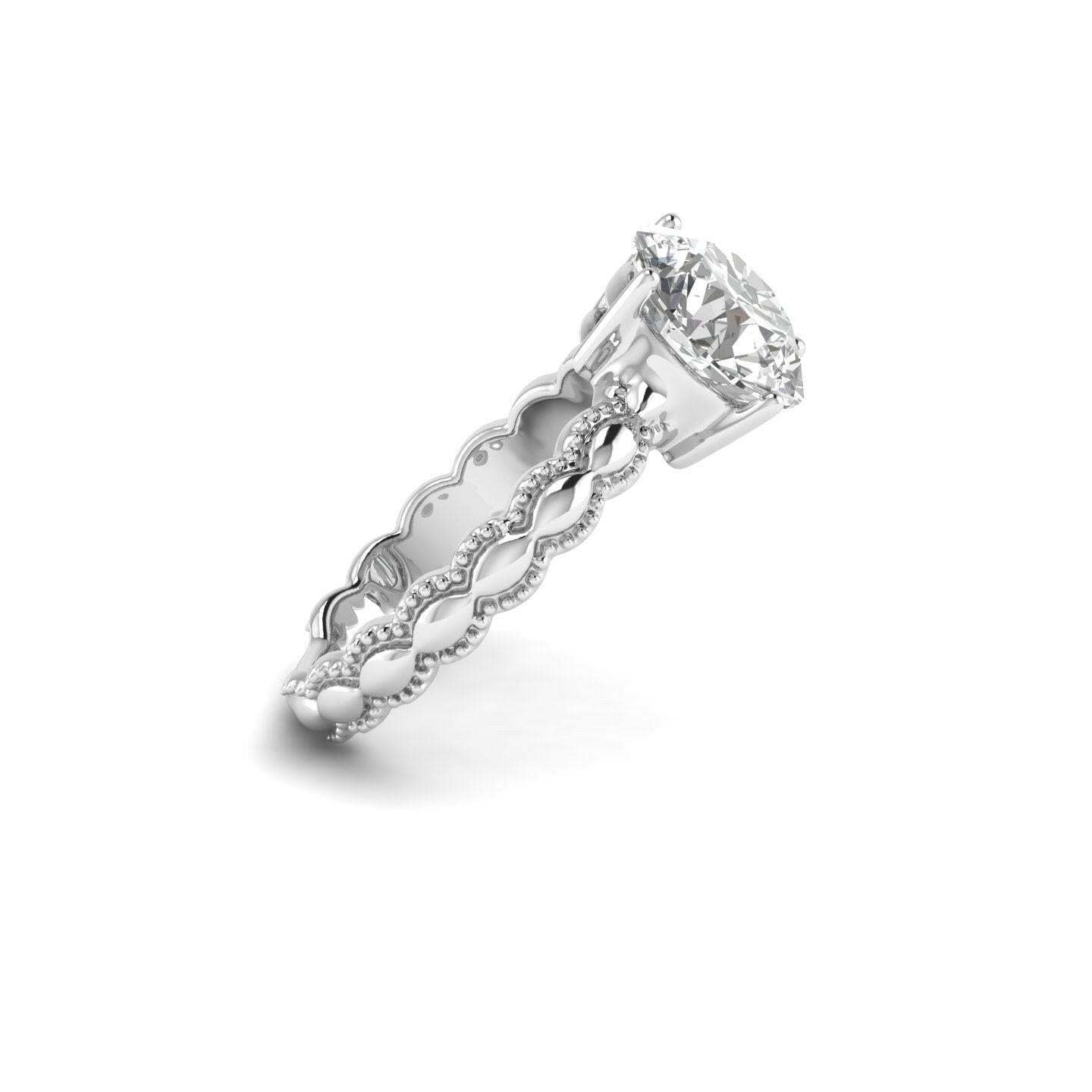 White Gold Studded 3 CARAT Lab Grown Diamond Ring-G Color VS2 Clarity.