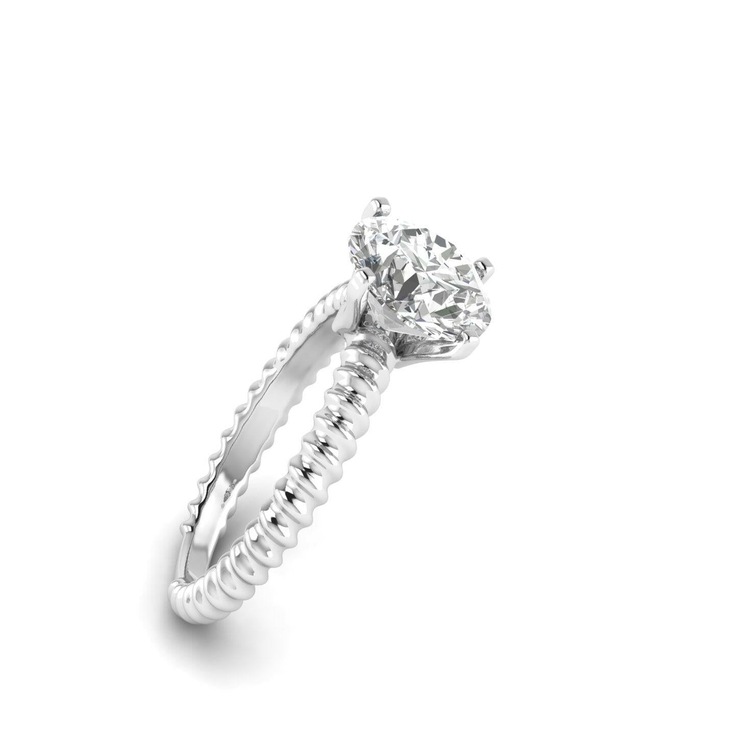 White Gold Studded 3 CARAT Lab Grown Diamond Ring-F Color VS1 Clarity.