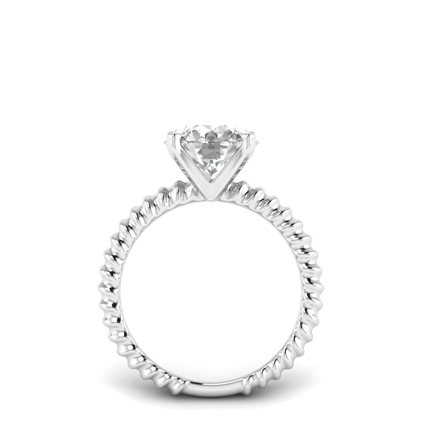White Gold Studded 3 CARAT Lab Grown Diamond Ring-F Color VS1 Clarity.