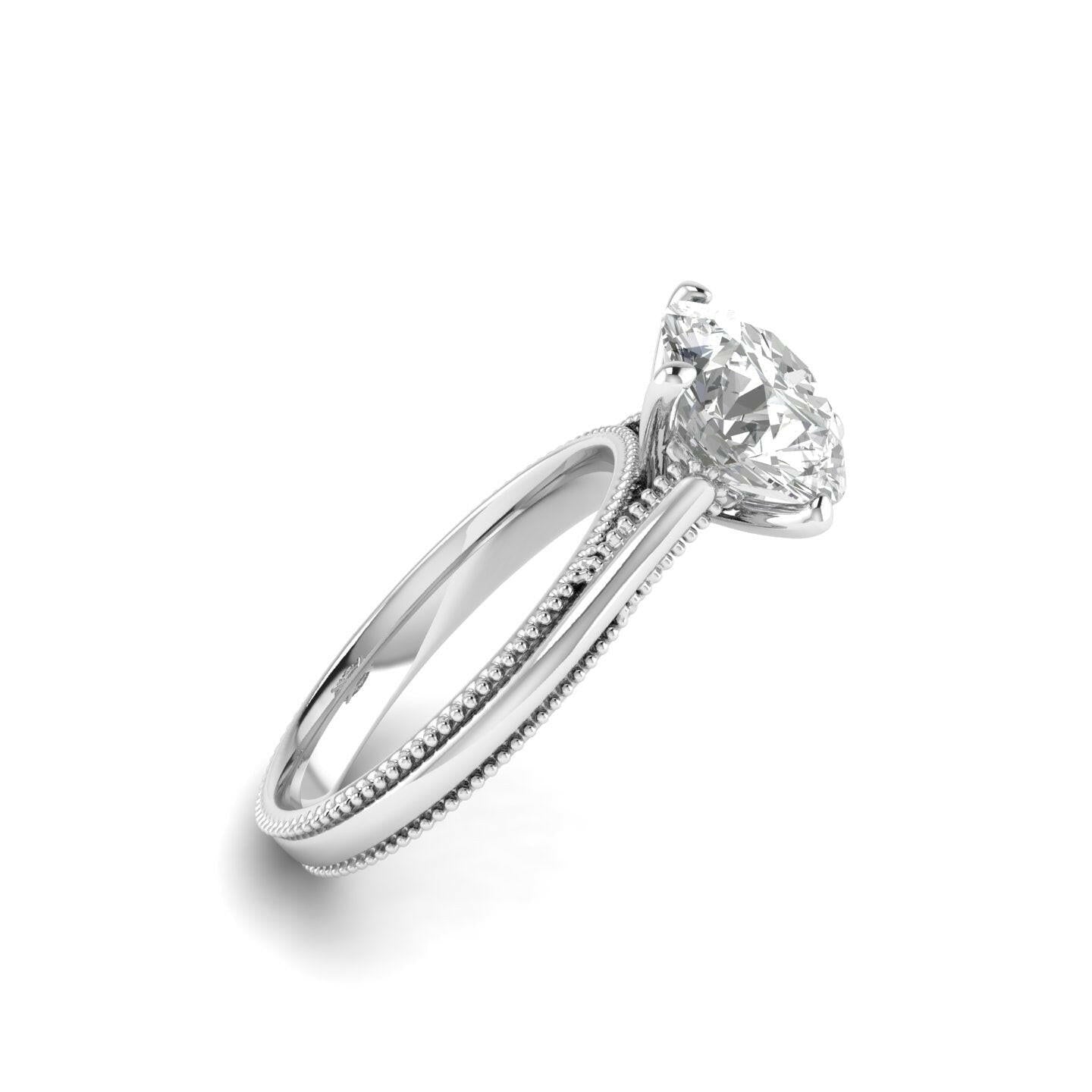 White Gold Studded 3 CARAT Lab Grown Diamond Ring-F Color VS1 Clarity.