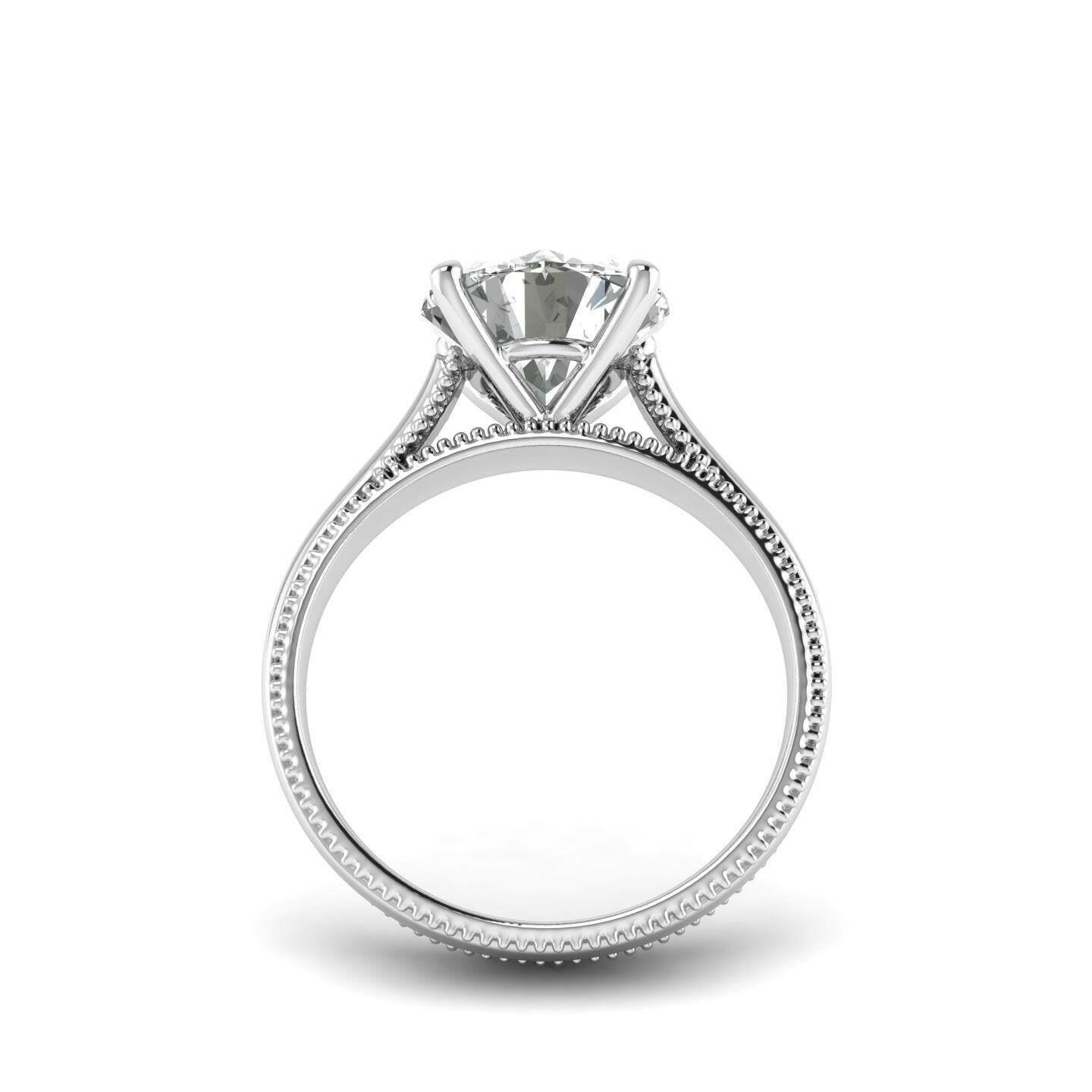 White Gold Studded 3 CARAT Lab Grown Diamond Ring-F Color VS1 Clarity.