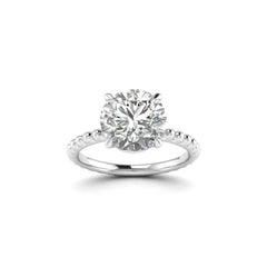 White Gold Studded 3 Carat Lab Grown Diamond Ring- F Color VVS2 Clarity