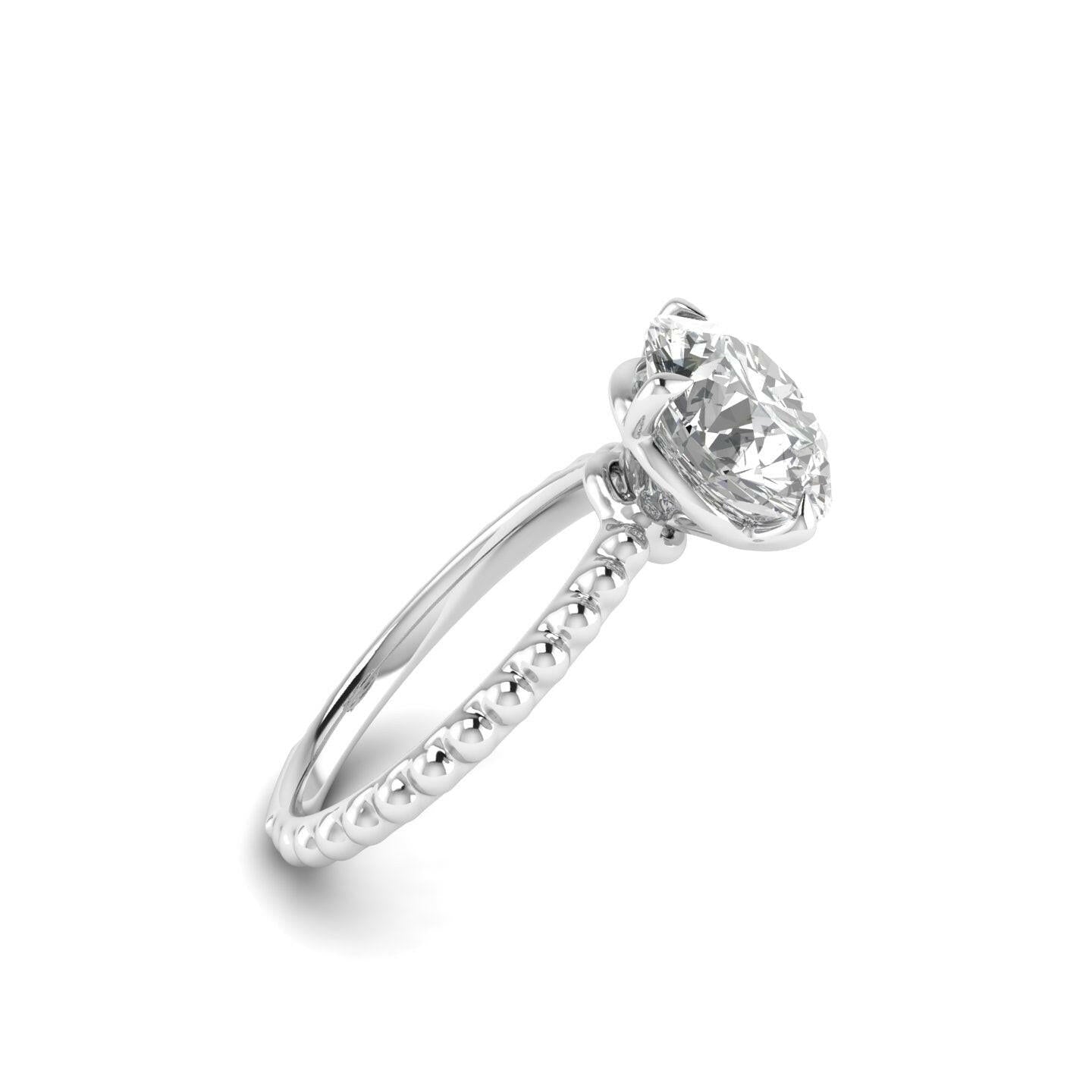 White Gold Studded 3 Carat Lab Grown Diamond Ring- F Color VVS2 Clarity.