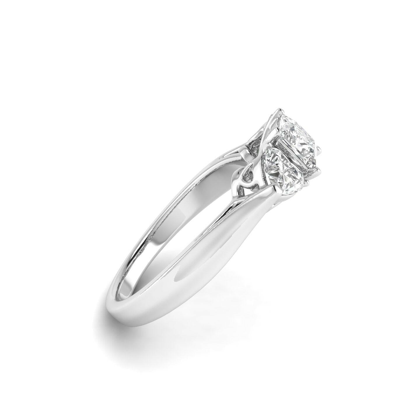 White Gold Studded 1.06 CARAT Lab Grown Diamond Ring-D Color VVS Clarity.