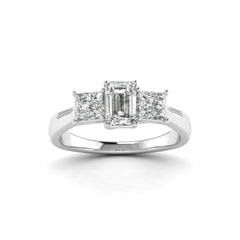 White Gold Studded 1.12 Carat Lab Grown Diamond Ring-D Color VVS Clarity