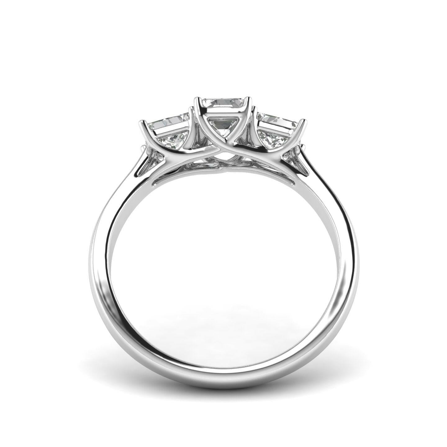 White Gold Studded 1.12 Carat Lab Grown Diamond Ring-D Color VVS Clarity.