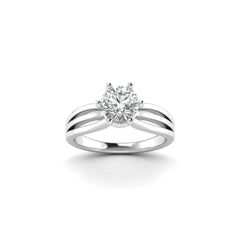White Gold Studded 1 Carat Lab Grown Diamond Ring-F Color VS1 Clarity