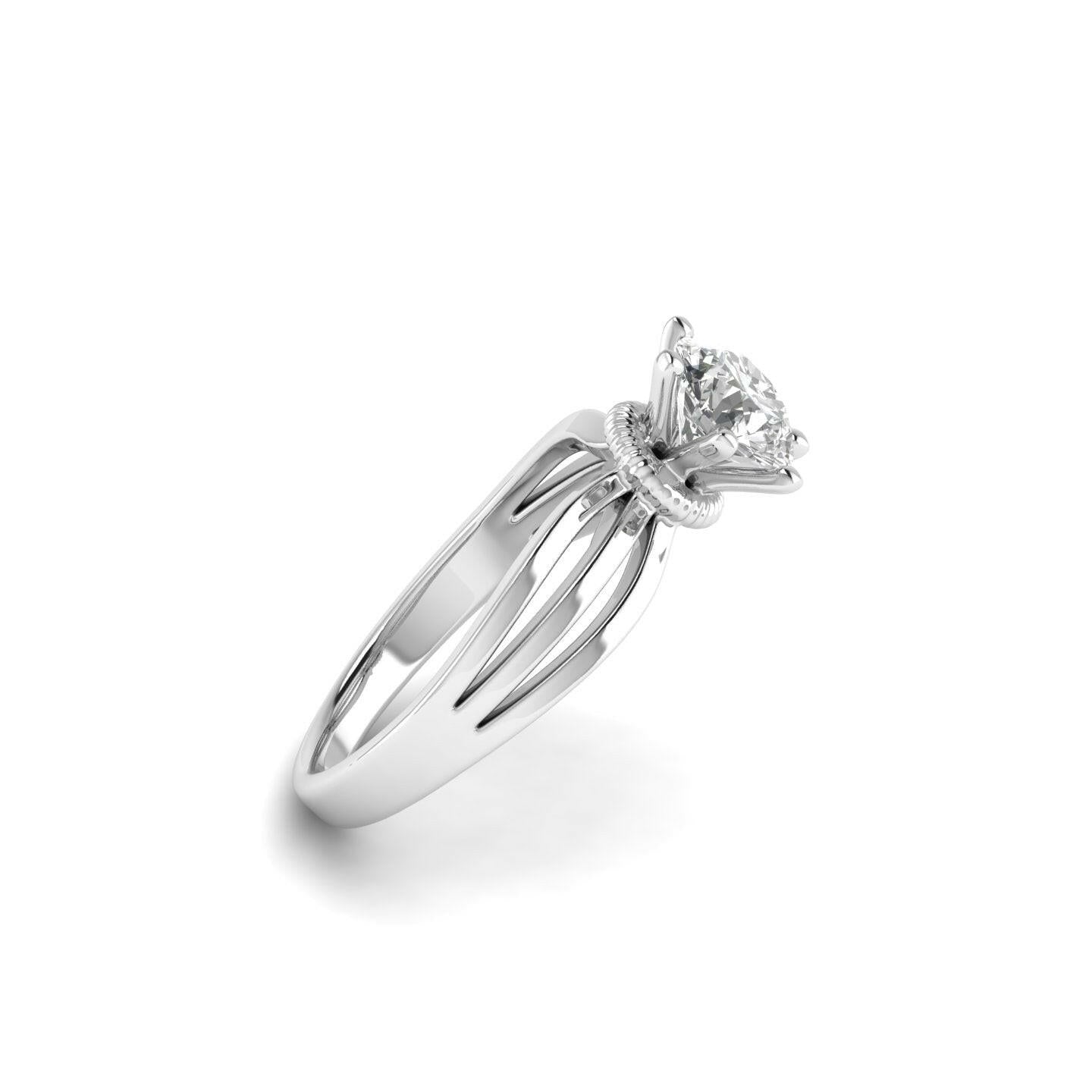 White Gold Studded 1 Carat Lab Grown Diamond Ring-F Color VS1 Clarity.