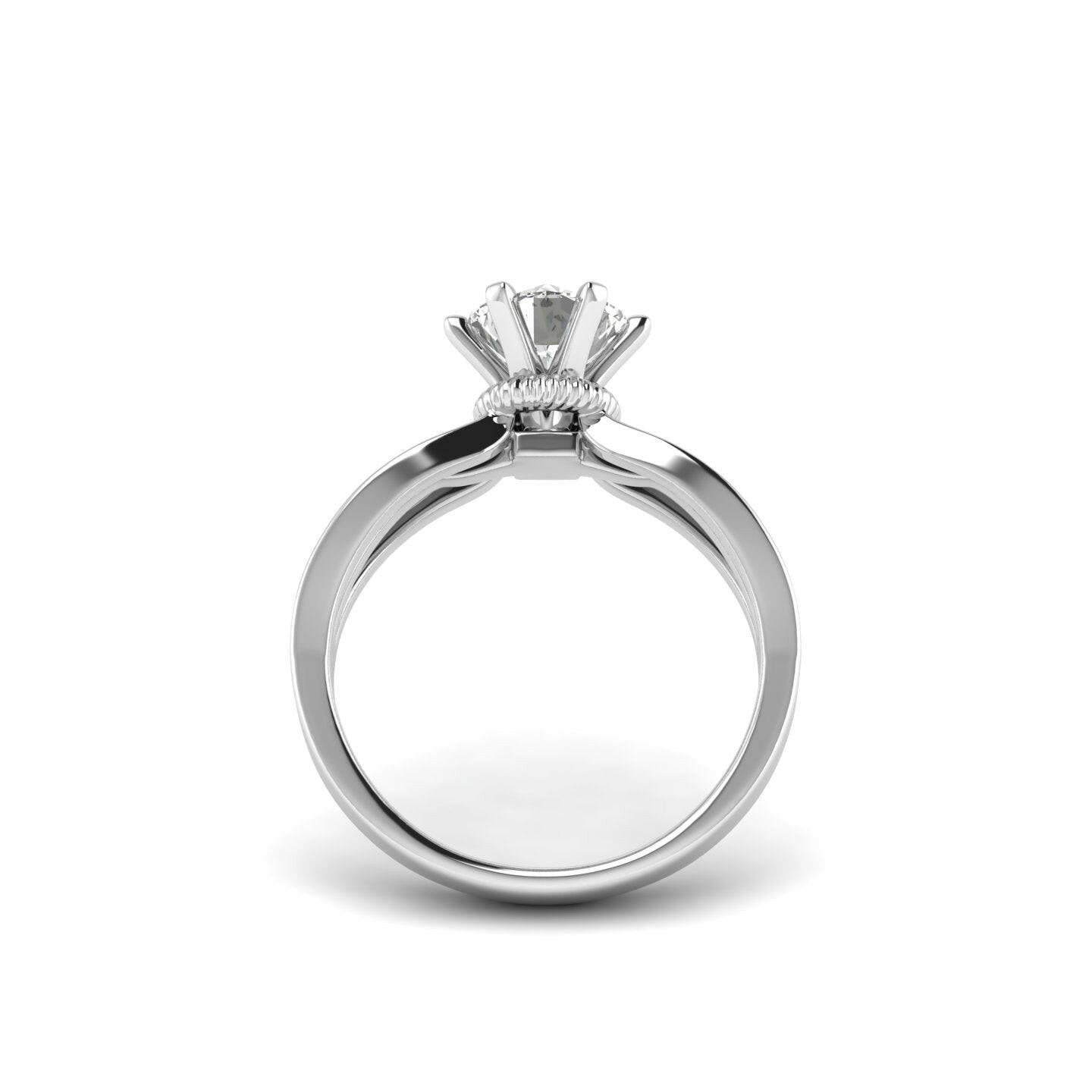 White Gold Studded 1 Carat Lab Grown Diamond Ring-F Color VS1 Clarity.