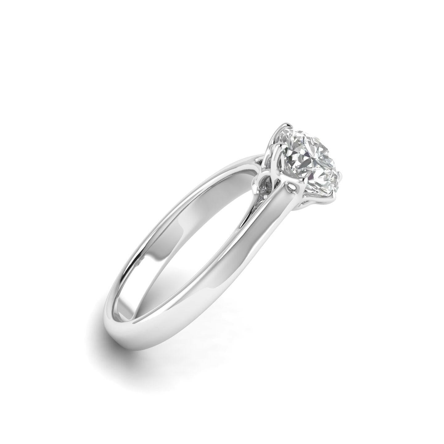 White Gold Studded 1 Carat Lab Grown Diamond Ring-F Color VS1 Clarity.