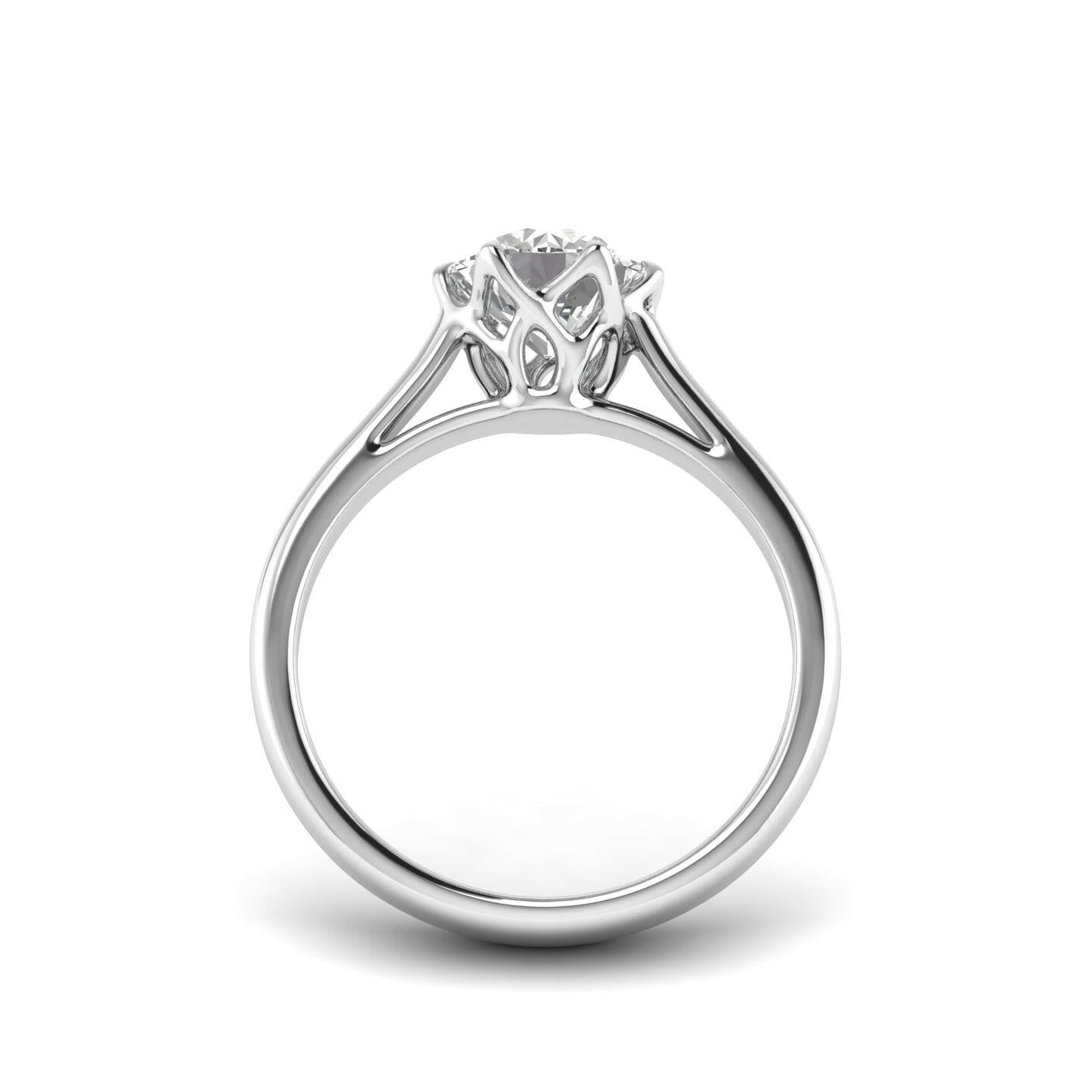 White Gold Studded 1 Carat Lab Grown Diamond Ring-F Color VS1 Clarity.