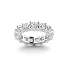 White Gold Studded 5.25 Carat Lab Grown Diamond Ring- E Color VVS Clarity