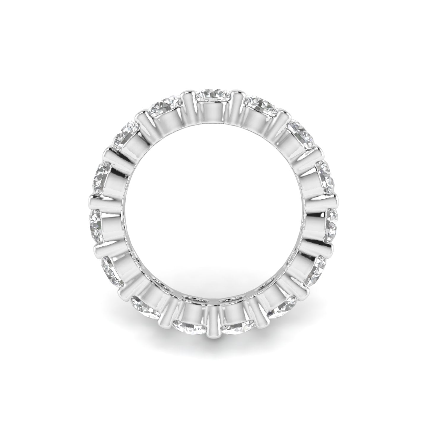 White Gold Studded 5.25 Carat Lab Grown Diamond Ring- E Color VVS Clarity.