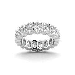 White Gold Studded 5.1 Carat Lab Grown Diamond Ring-F Color VVS Clarity