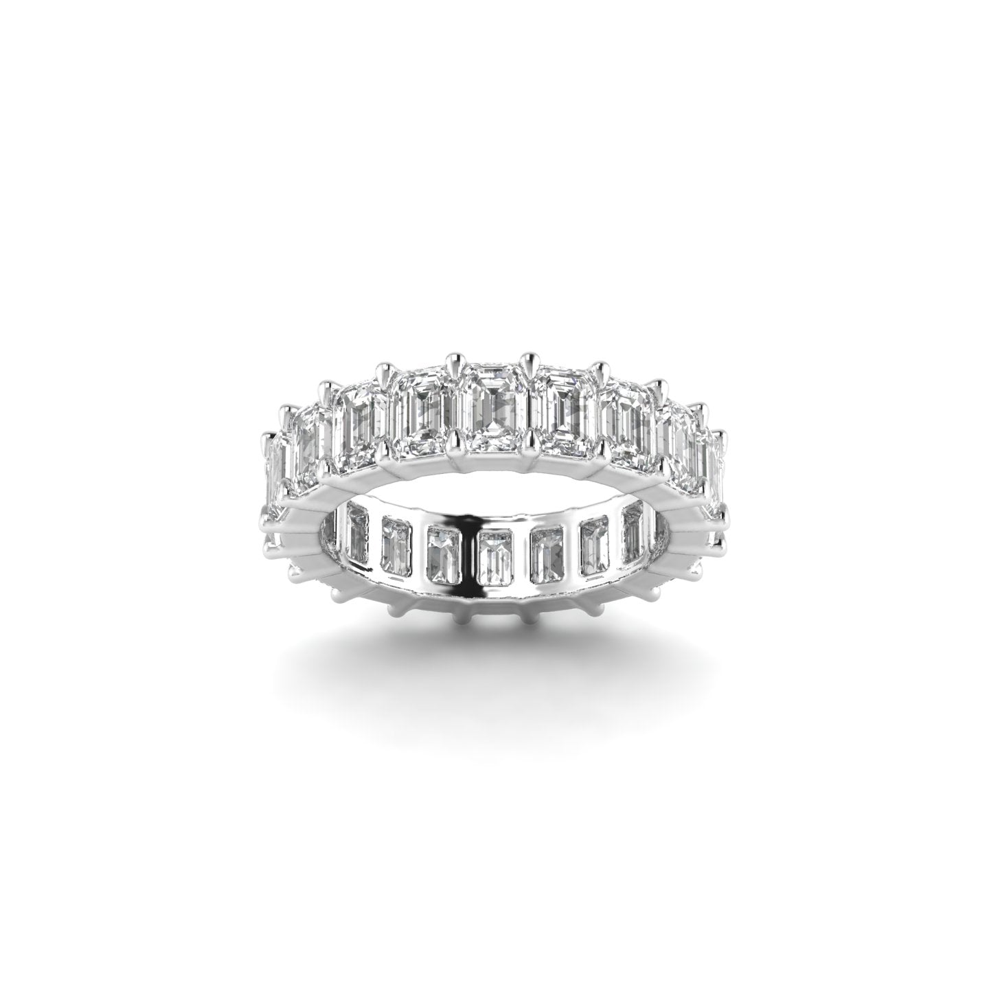 White Gold Studded 5 Carat Lab Grown Diamond Ring-E Color VVS Clarity.