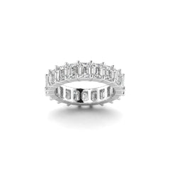 White Gold Studded 5 Carat Lab Grown Diamond Ring-E Color VVS Clarity