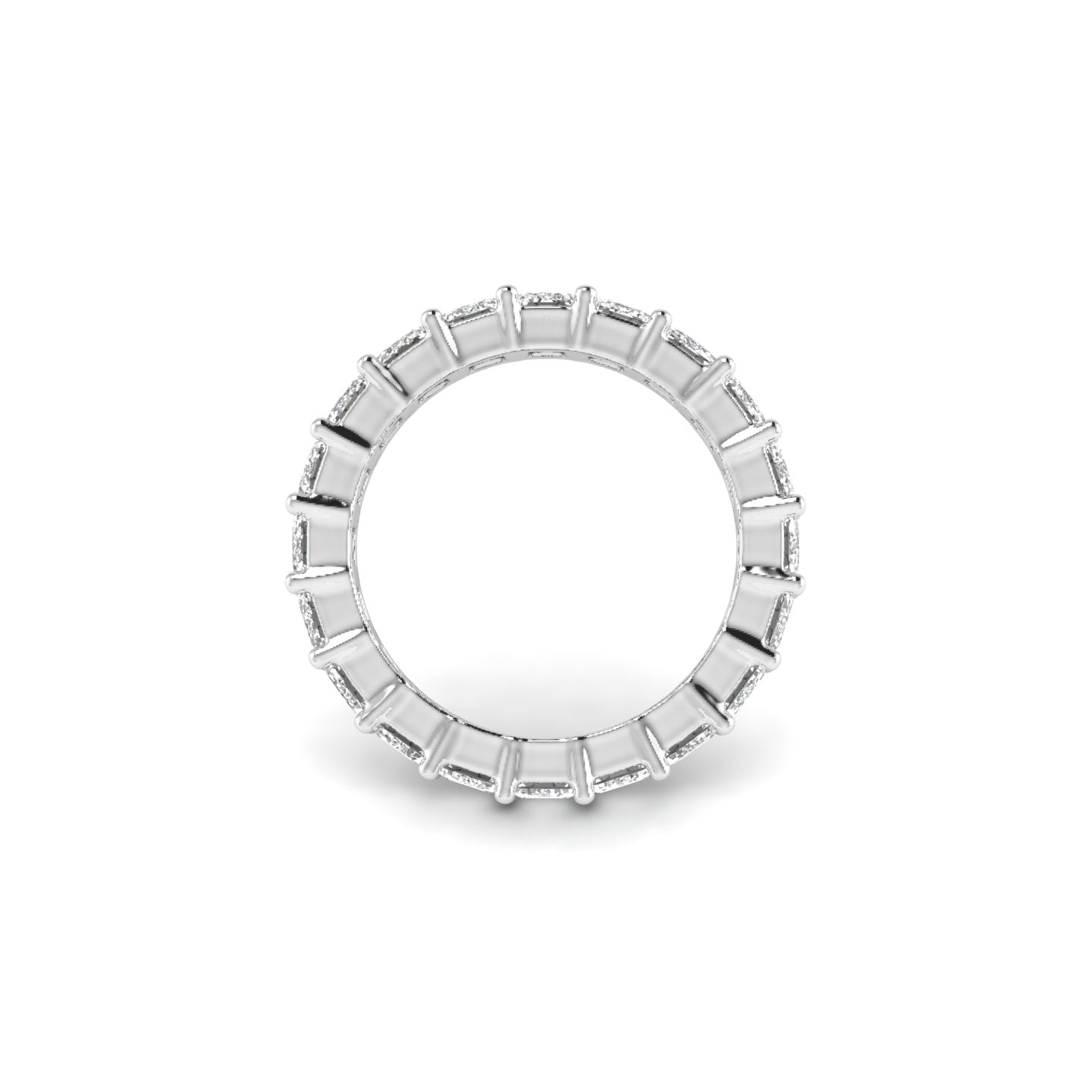 White Gold Studded 5 Carat Lab Grown Diamond Ring-E Color VVS Clarity.