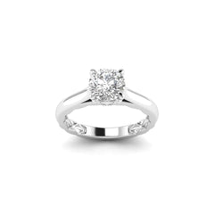 White Gold Studded 1.016 Carat Lab Grown Diamond Ring-E Color VS1 Clarity