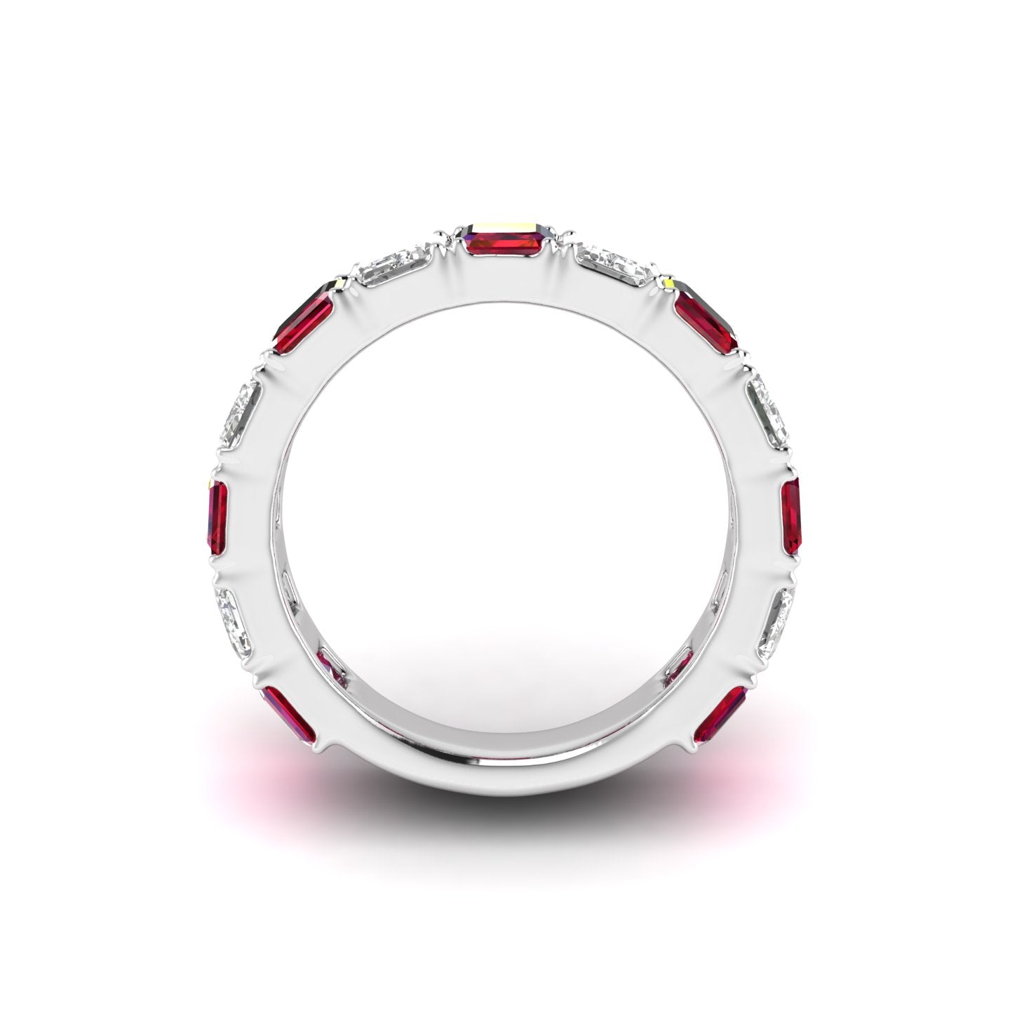 White Gold Studded 3.5 Carat Lab Grown Diamond Ring-DEF Color/VVS-VS Clarity.