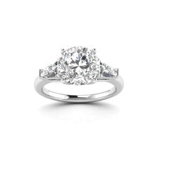 White Gold Studded 3.55 Carat Lab Grown Diamond Ring-G Color VS1 Clarity