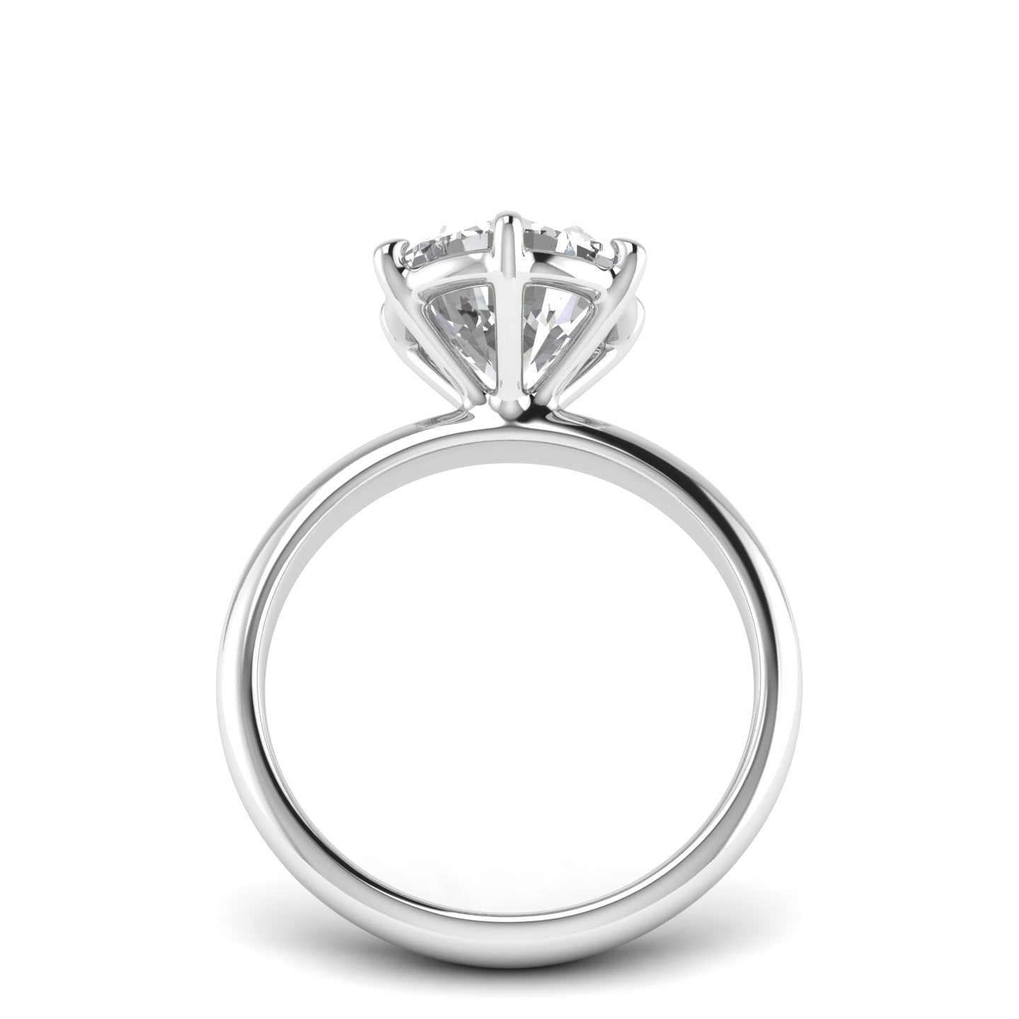 White Gold Studded 3 Carat Lab Grown Diamond Ring-F Color VS2 Clarity.