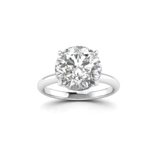 White Gold Studded 3.944 Carat Lab Grown Diamond Ring-F Color VS2 Clarity