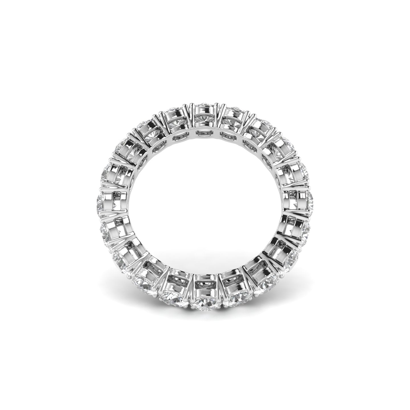 White Gold Studded 3.24 Carat Lab Grown Diamond Ring-D Color VVS Clarity.